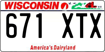 WI license plate 671XTX