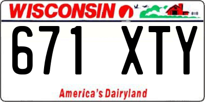 WI license plate 671XTY
