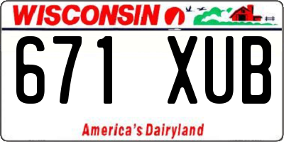WI license plate 671XUB