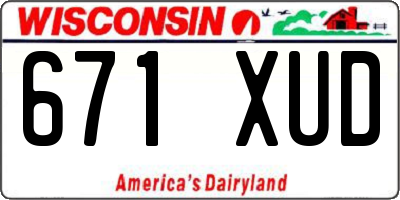 WI license plate 671XUD