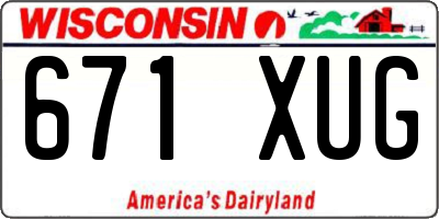 WI license plate 671XUG