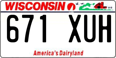 WI license plate 671XUH