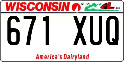 WI license plate 671XUQ
