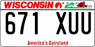WI license plate 671XUU