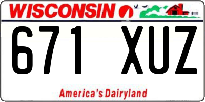 WI license plate 671XUZ