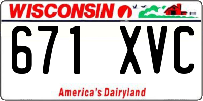 WI license plate 671XVC