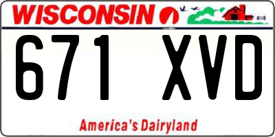 WI license plate 671XVD