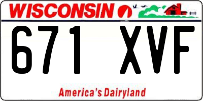 WI license plate 671XVF