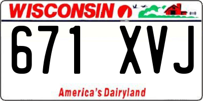 WI license plate 671XVJ
