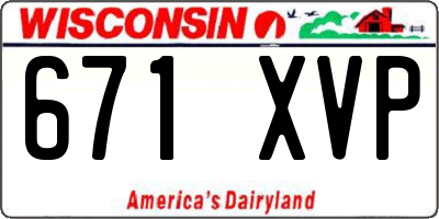 WI license plate 671XVP