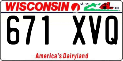 WI license plate 671XVQ
