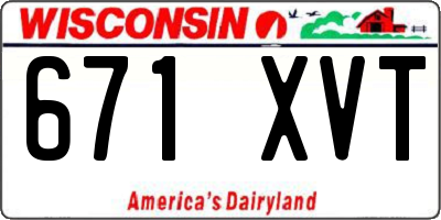 WI license plate 671XVT