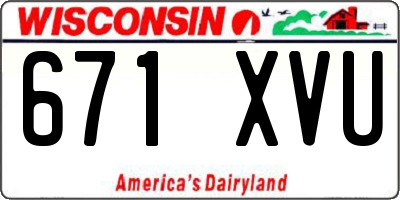 WI license plate 671XVU