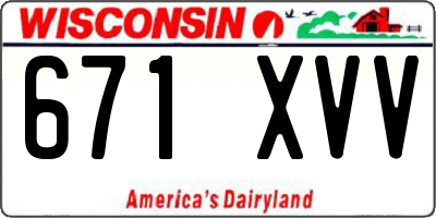 WI license plate 671XVV