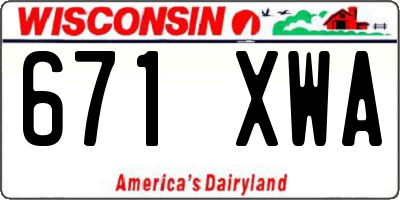 WI license plate 671XWA
