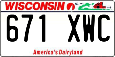 WI license plate 671XWC