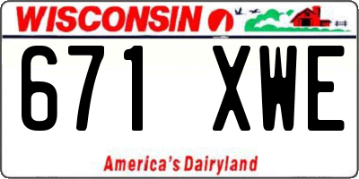 WI license plate 671XWE