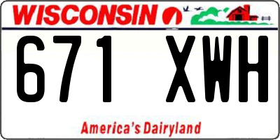 WI license plate 671XWH