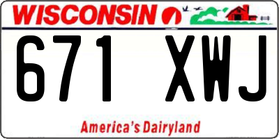 WI license plate 671XWJ