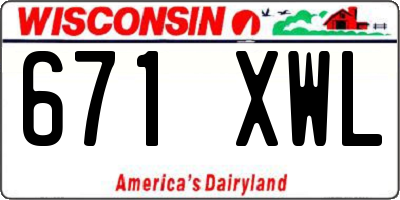 WI license plate 671XWL