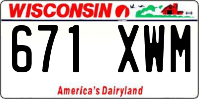 WI license plate 671XWM