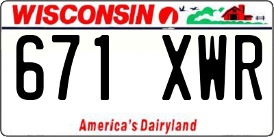 WI license plate 671XWR