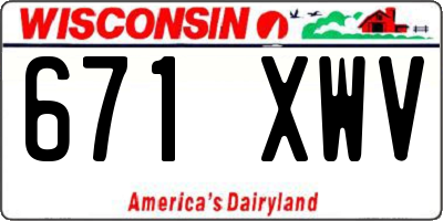 WI license plate 671XWV
