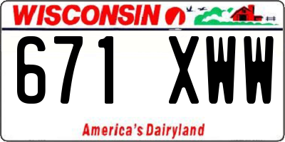 WI license plate 671XWW