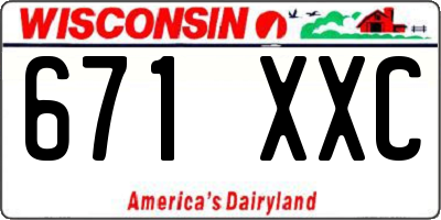 WI license plate 671XXC