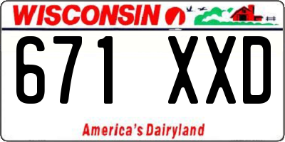 WI license plate 671XXD