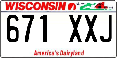 WI license plate 671XXJ