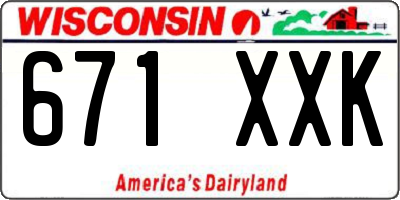 WI license plate 671XXK