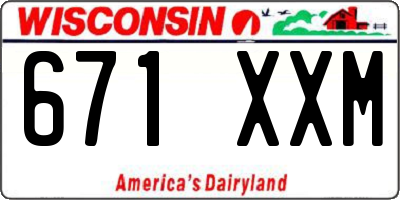 WI license plate 671XXM