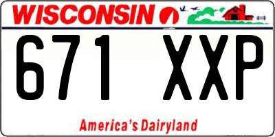 WI license plate 671XXP