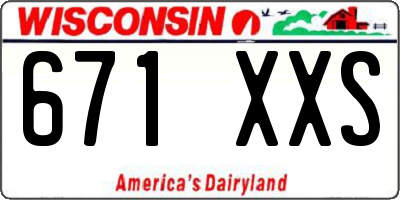 WI license plate 671XXS