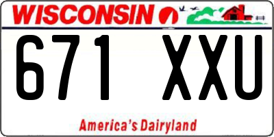 WI license plate 671XXU