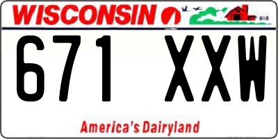 WI license plate 671XXW