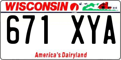 WI license plate 671XYA