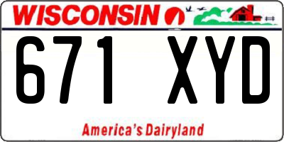 WI license plate 671XYD