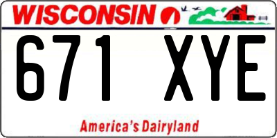 WI license plate 671XYE