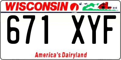 WI license plate 671XYF