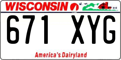 WI license plate 671XYG