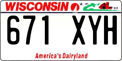 WI license plate 671XYH