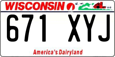 WI license plate 671XYJ
