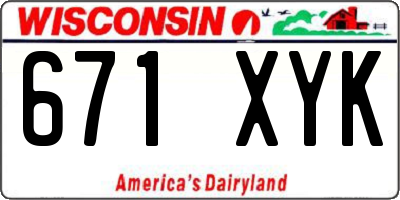 WI license plate 671XYK