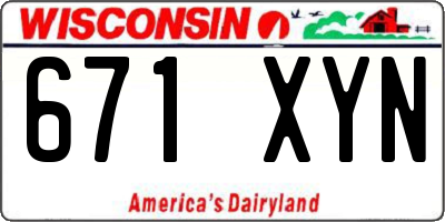 WI license plate 671XYN