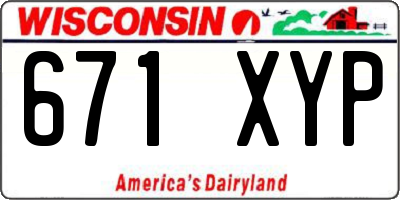 WI license plate 671XYP