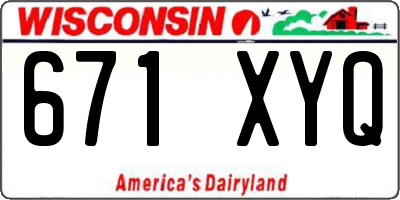 WI license plate 671XYQ