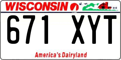 WI license plate 671XYT
