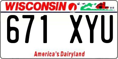 WI license plate 671XYU